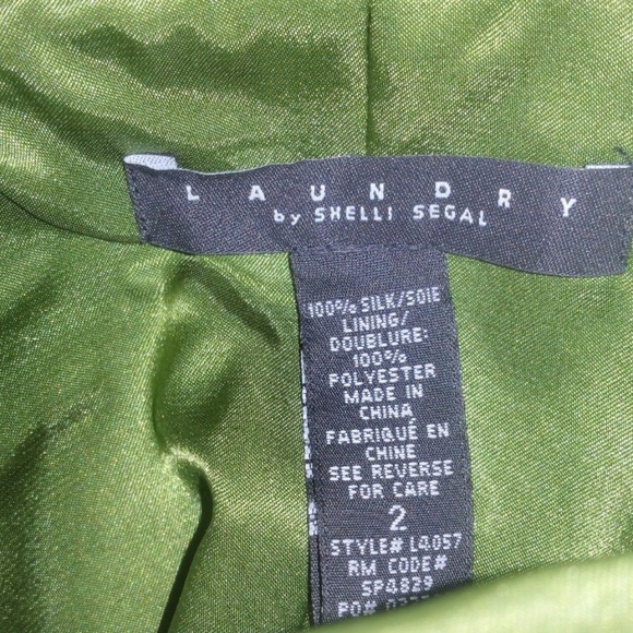 Laundry by Shelli Segal 100% silk, green, size 2 - Picture 8 of 8